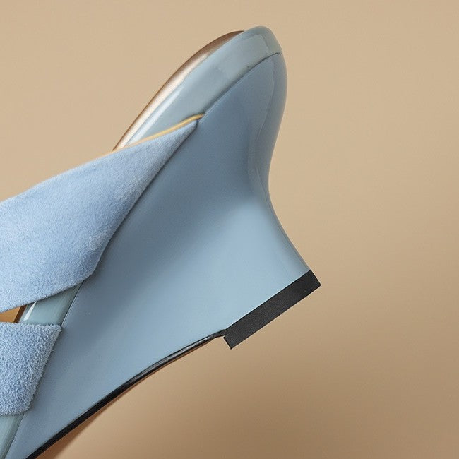 Elise Square-Toe Leather Sandal Heels