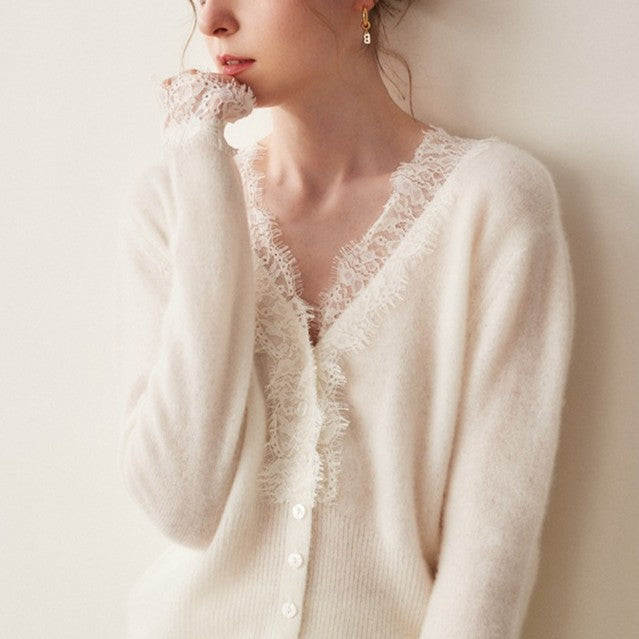 Arlisse Lace Cashmere Cardigan