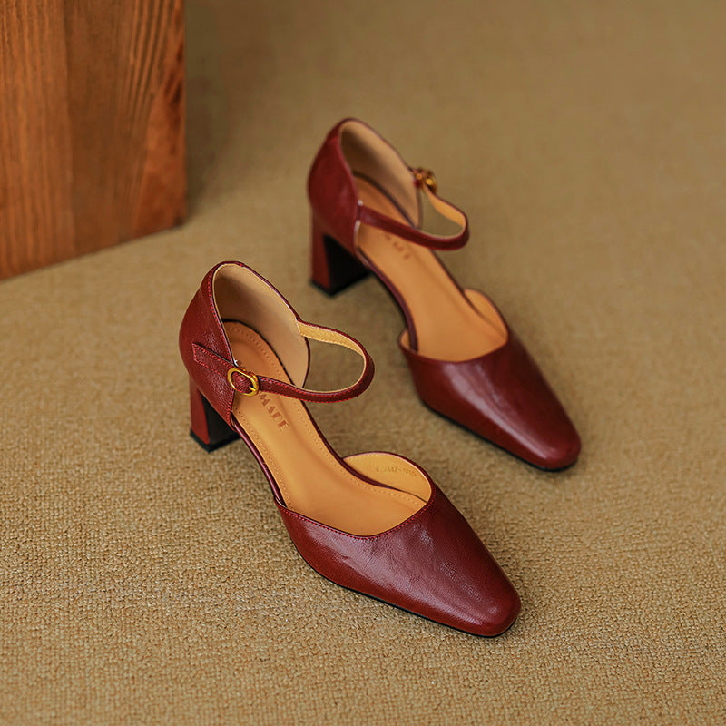 Virelle D’Orsay Leather Heels