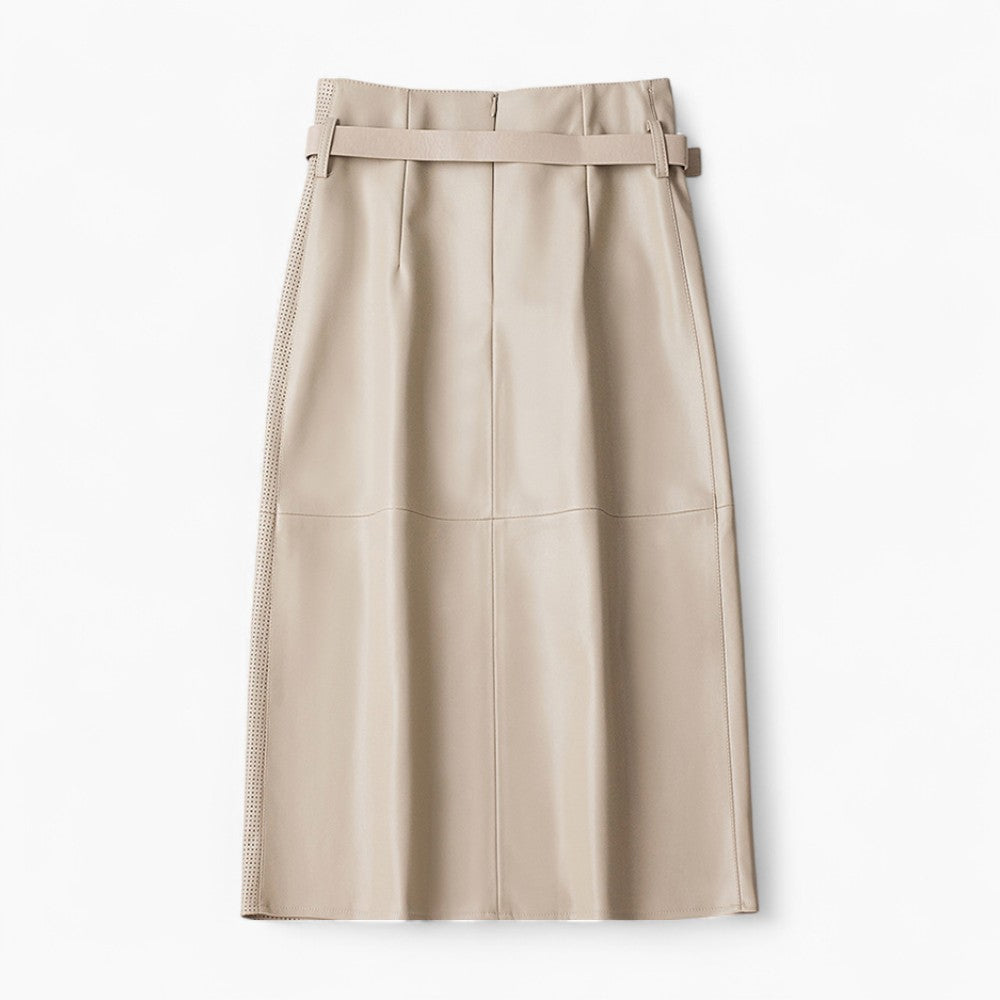 Léone Lambskin Midi Skirt