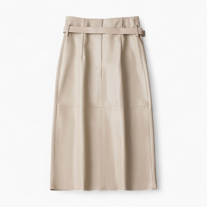 Léone Lambskin Midi Skirt