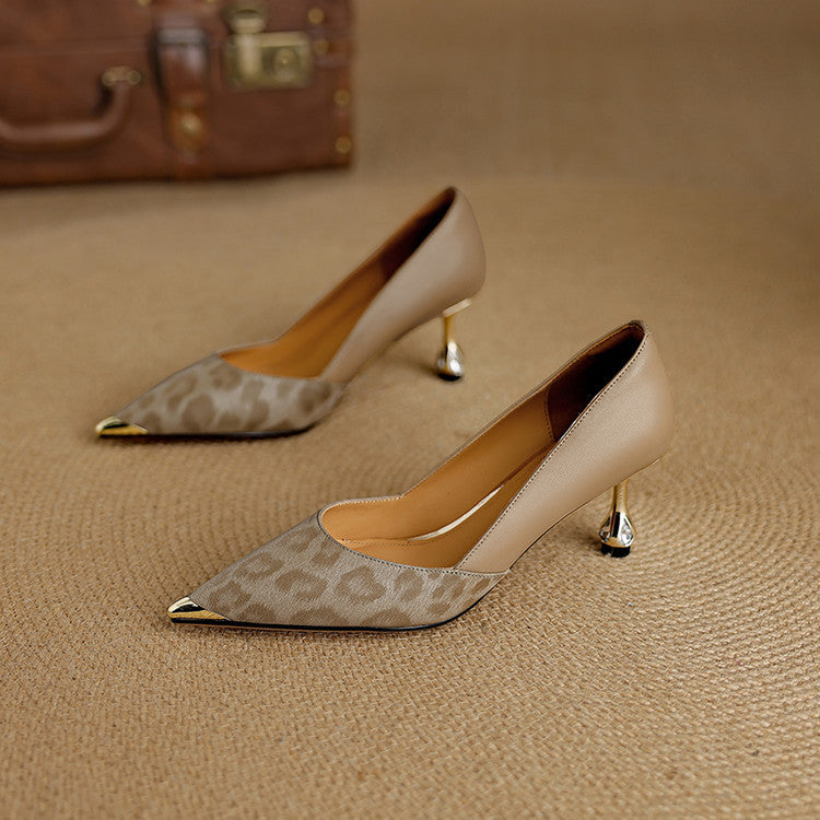 Orlena Leather Sculpt Heels