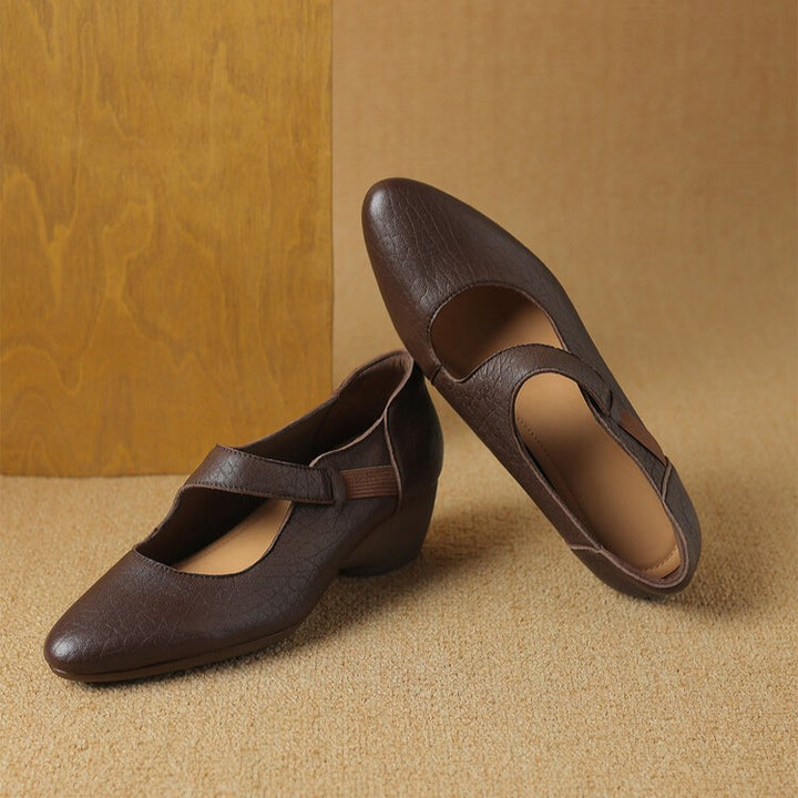 Caresa Leather Mary-Jane Heels
