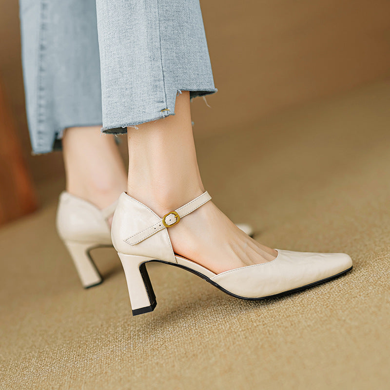 Virelle D’Orsay Leather Heels