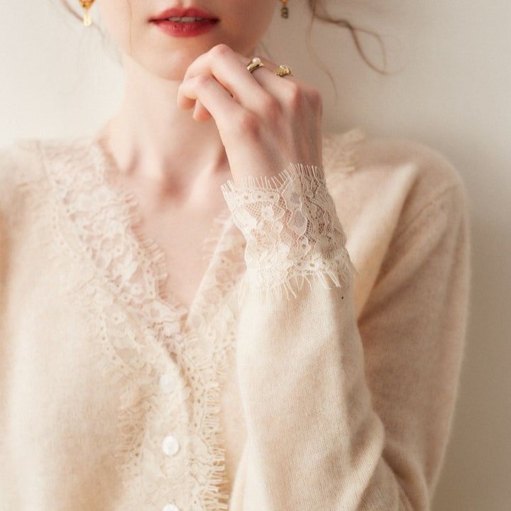 Arlisse Lace Cashmere Cardigan
