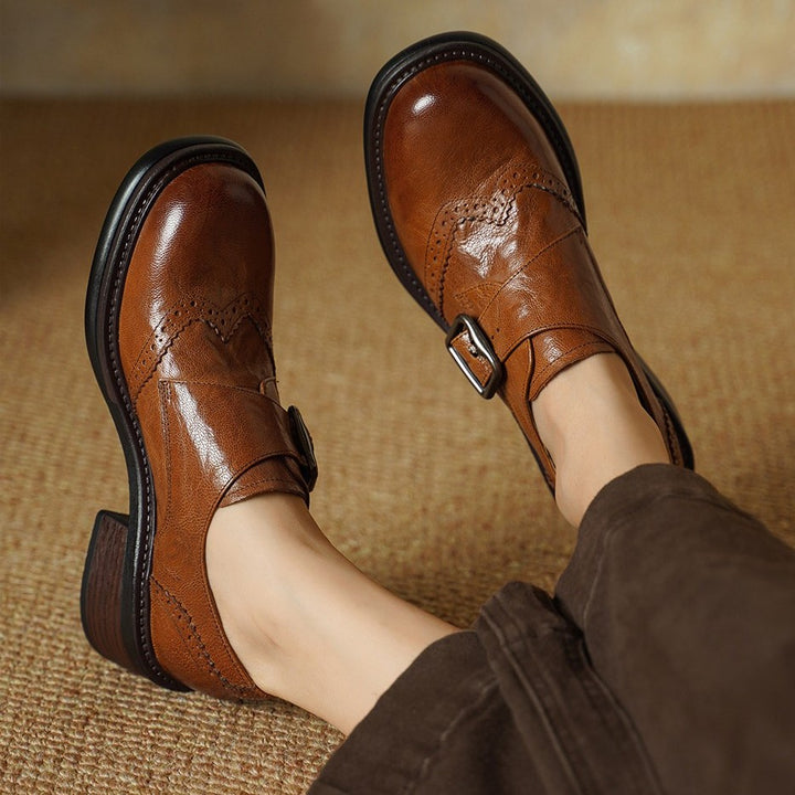 Tessa Monk-Strap Leather Brogues