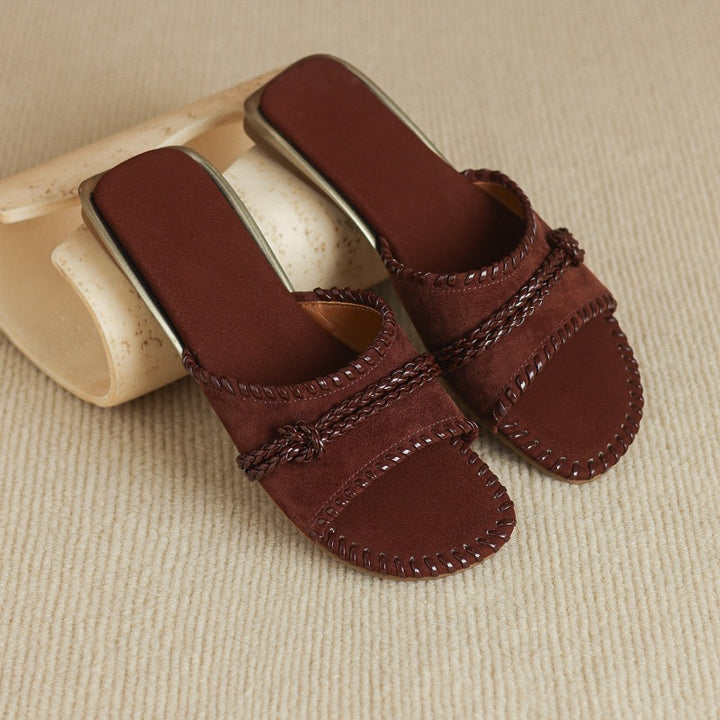 Alba Woven Leather Slides