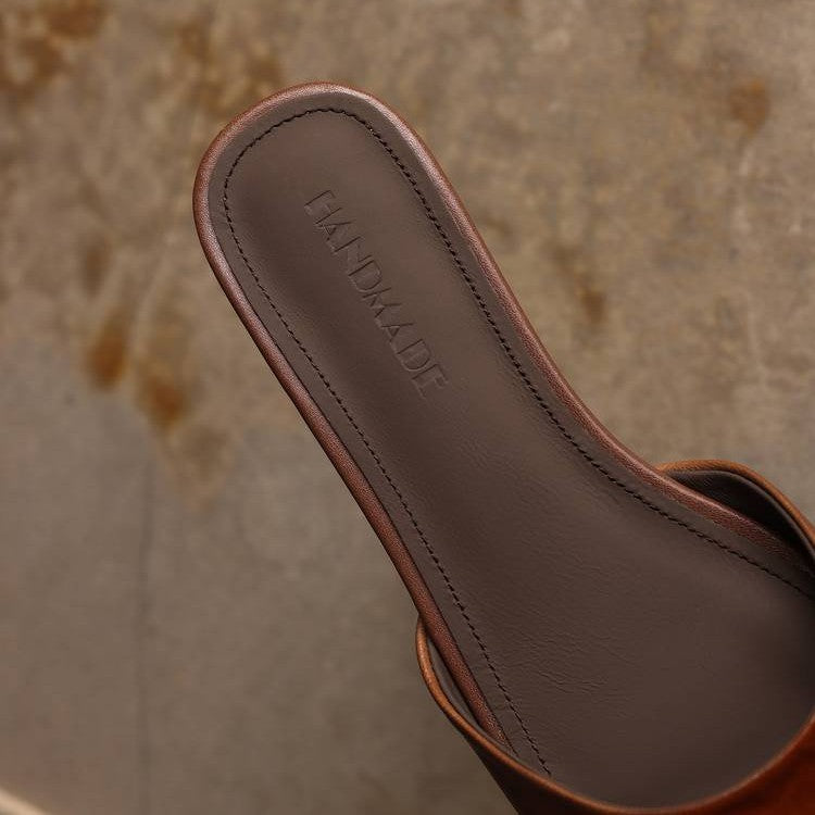 Aline Square-Toe Leather Mules