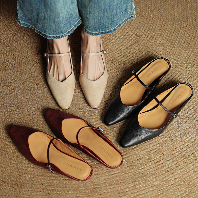 Envara Lambskin Leather Mule