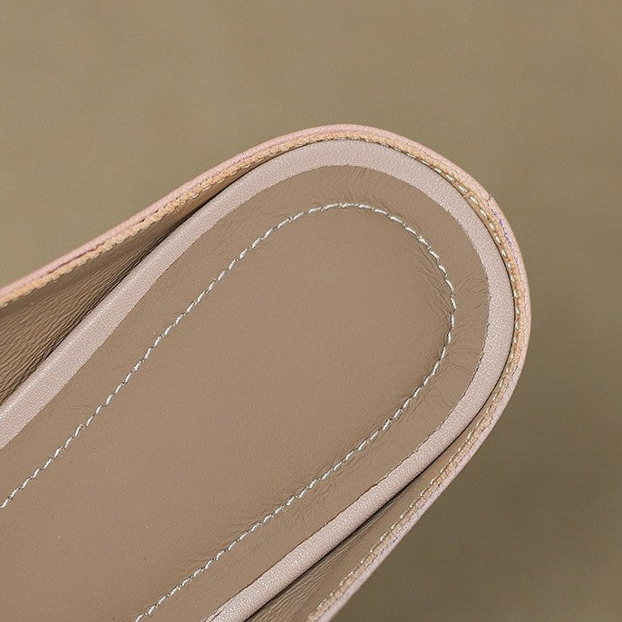Meyra Bow Lambskin Leather Mules