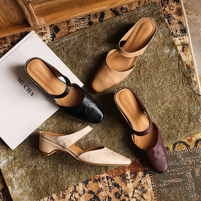 新品未使用　Ameri♡ LITTLE SQUARE TOE MULE♡ Amelie Square-Toe Leather Mules – NEWLOOKTREND