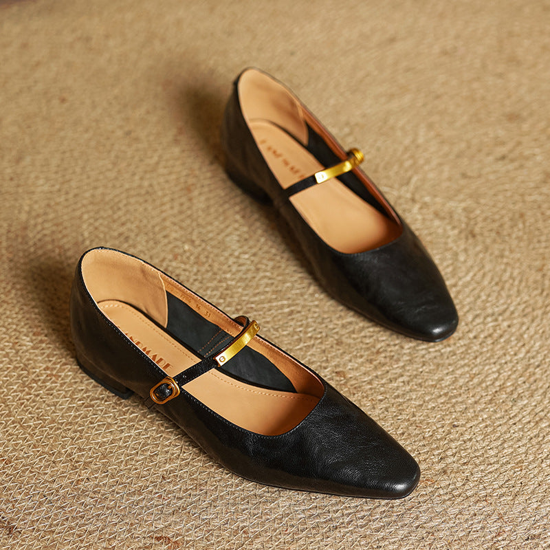 Eloria Lambskin Mary Janes