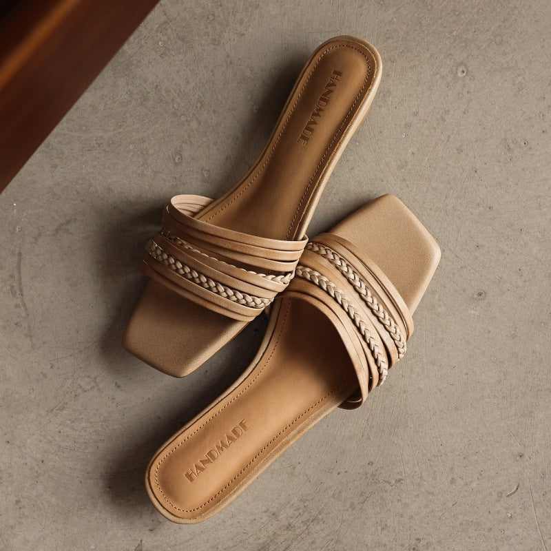 Nola Square Leather Sandals