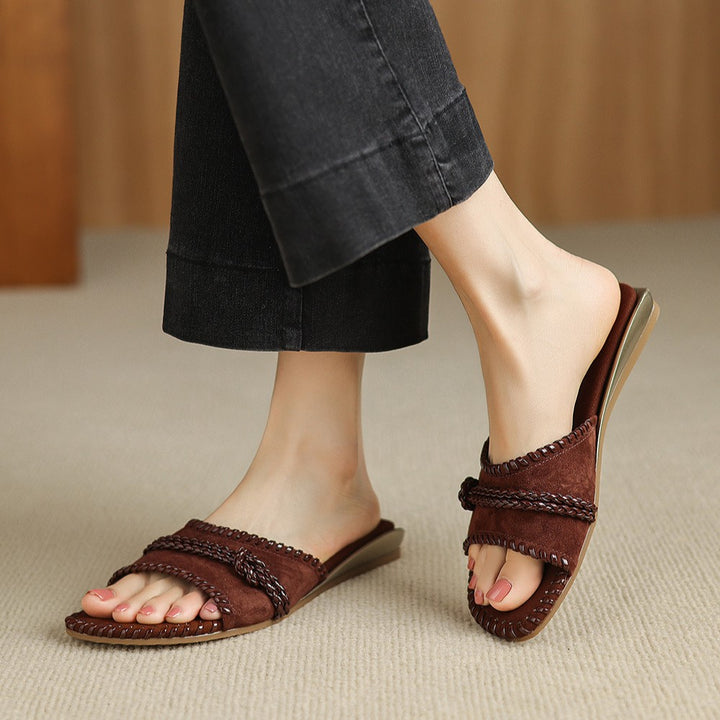 Alba Woven Leather Slides