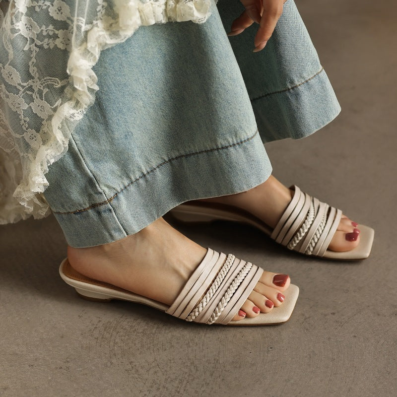 Nola Square Leather Sandals