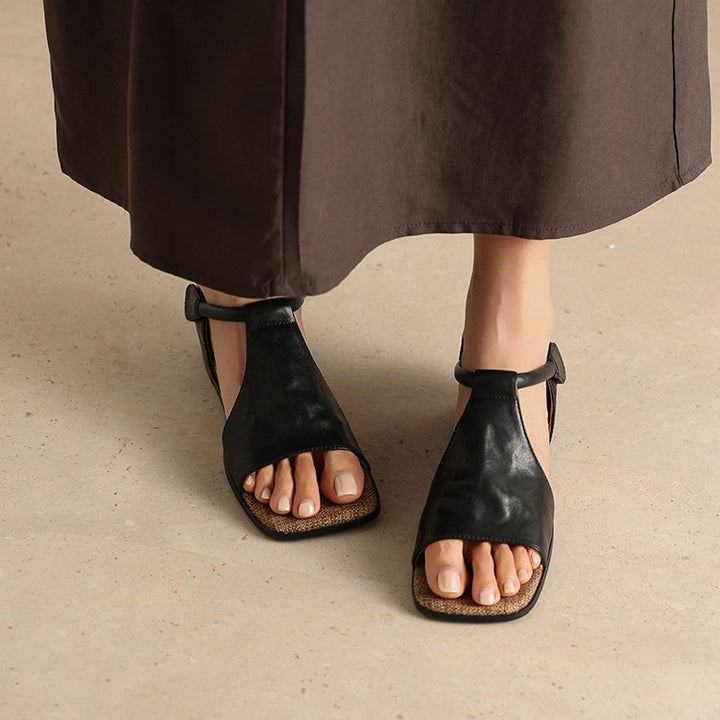 Seline T-Bar Leather Sandals