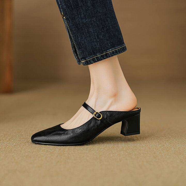 Lurea Strap Leather Mules