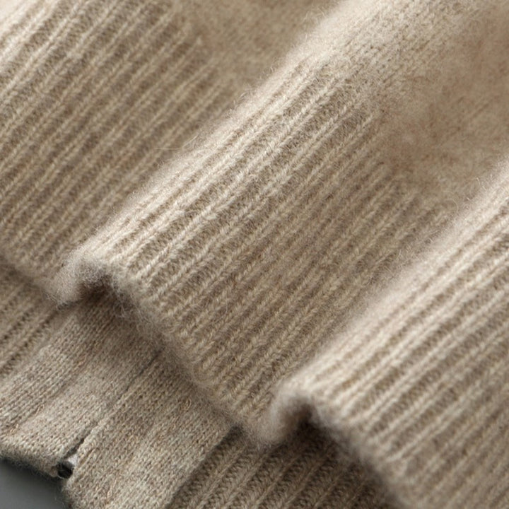 Orvien Wool Funnel-Neck Cardigan