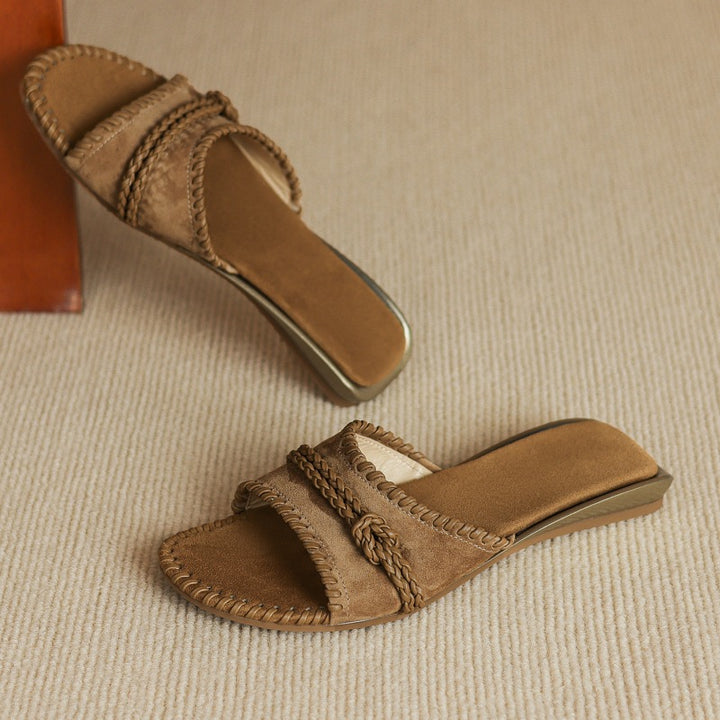 Alba Woven Leather Slides