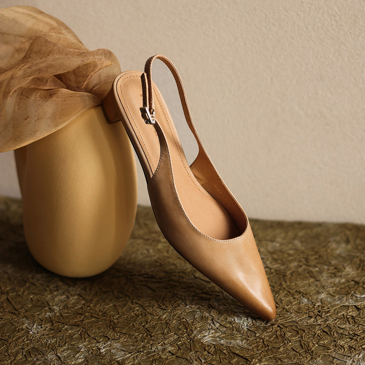 Celest Leather Slingback Heels
