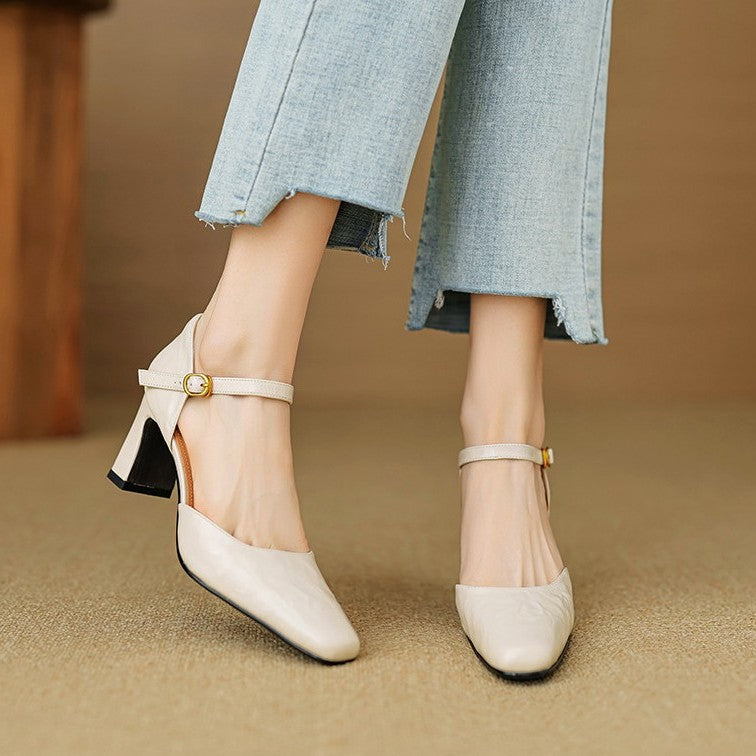 Virelle D’Orsay Leather Heels