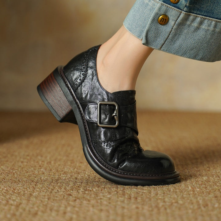 Tessa Monk-Strap Leather Brogues