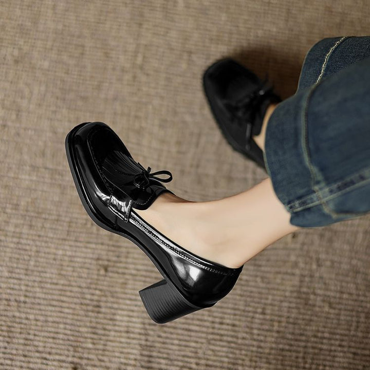 Maren Tassel Leather Loafer Pumps