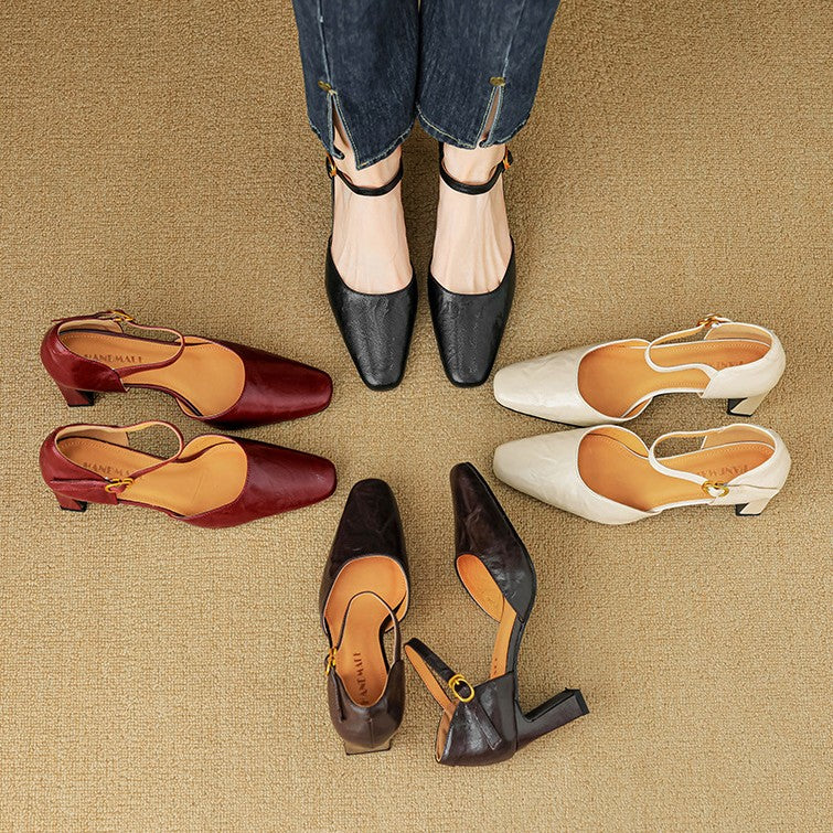 Virelle D’Orsay Leather Heels