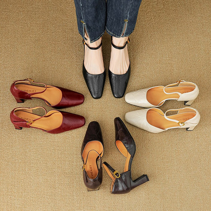 Virelle D’Orsay Leather Heels