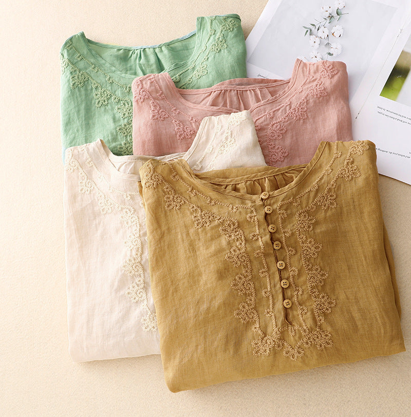 Lureva Cotton-Linen Blouse