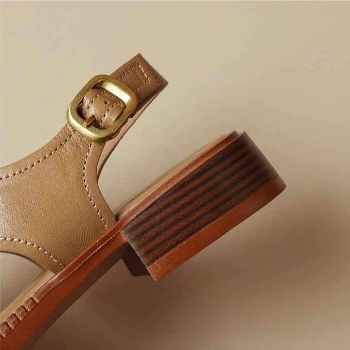 Serene Crossband Leather Slingback Sandals