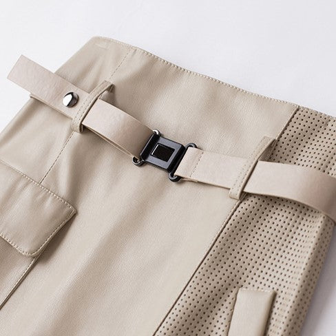 Léone Lambskin Midi Skirt