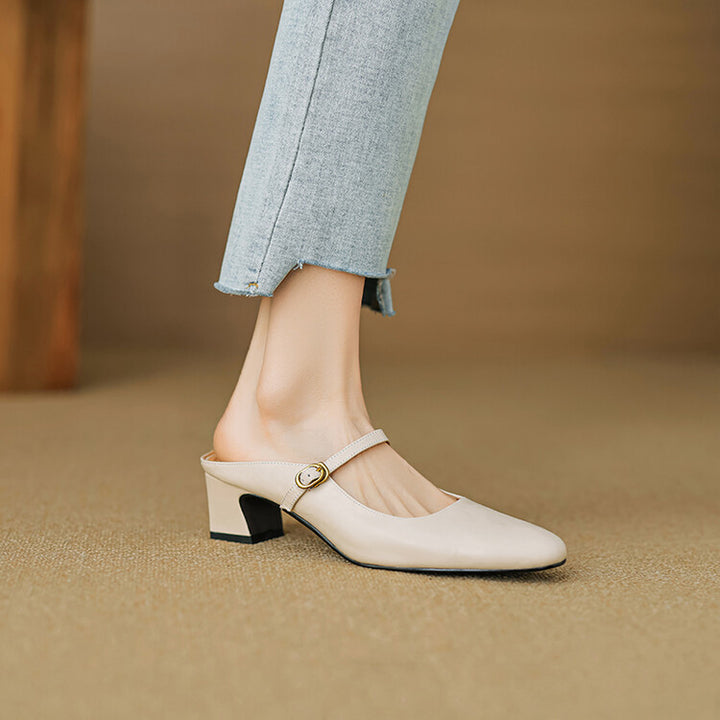 Lurea Strap Leather Mules