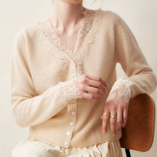 Arlisse Lace Cashmere Cardigan