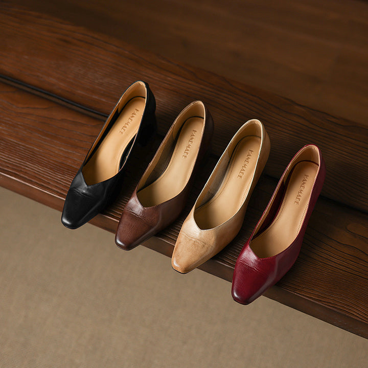 Caldré Leather Square Pumps