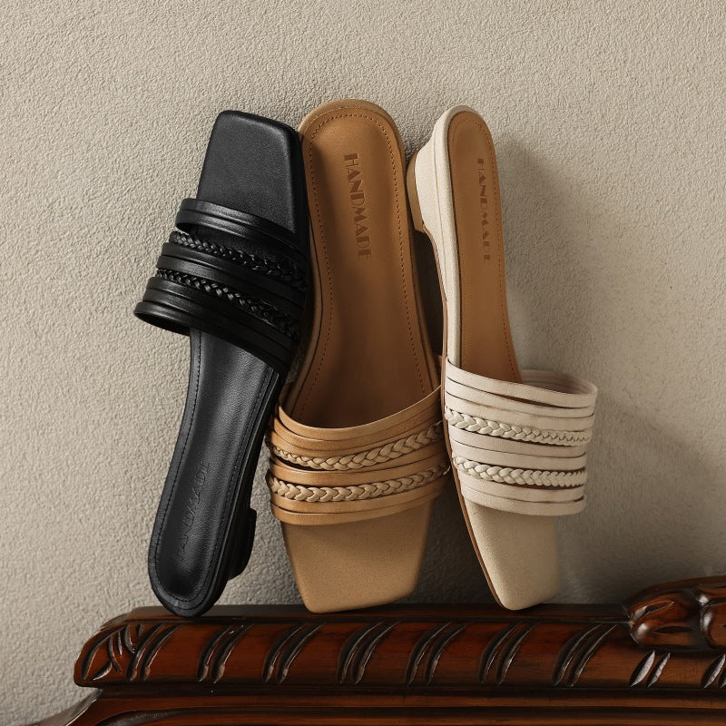 Nola Square Leather Sandals