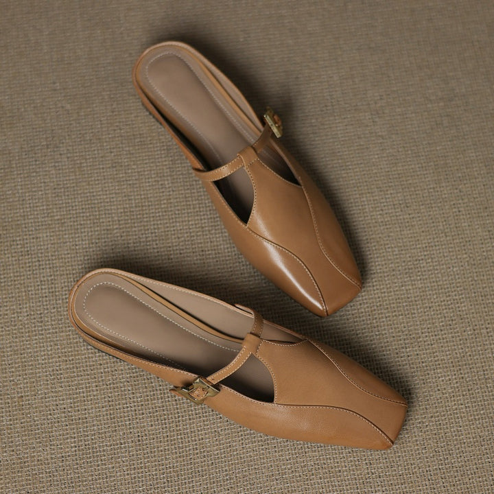 Luna Sculpt Leather Mules