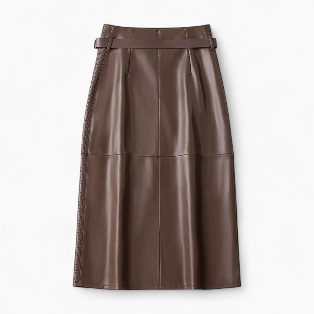 Léone Lambskin Midi Skirt