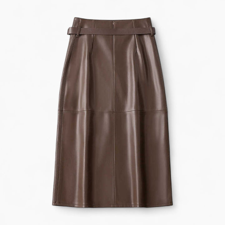 Léone Lambskin Midi Skirt