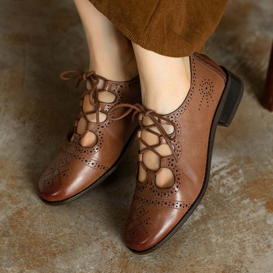 Lucia Brogue Leather Oxfords