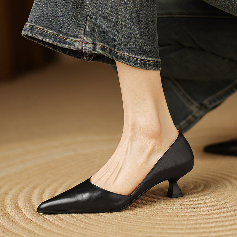 Ceyra Leather Heels