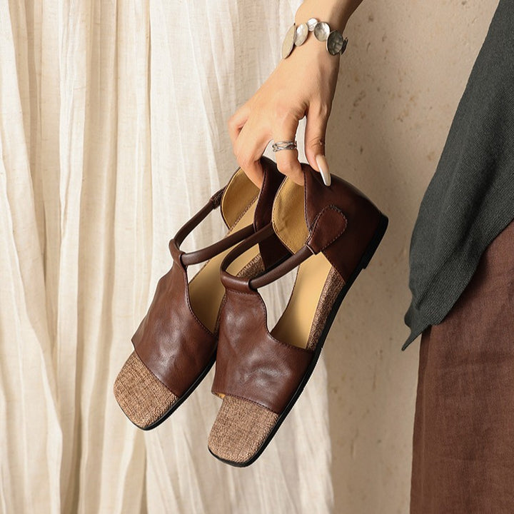 Seline T-Bar Leather Sandals