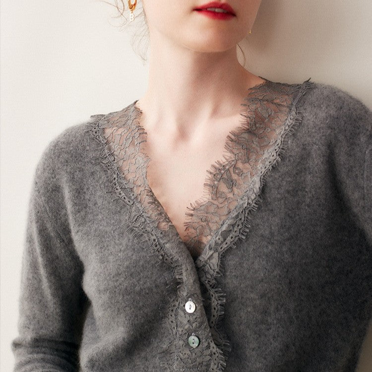 Arlisse Lace Cashmere Cardigan