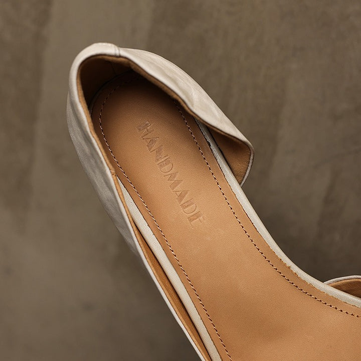 Élan Square-Toe Leather Heeled Sandals