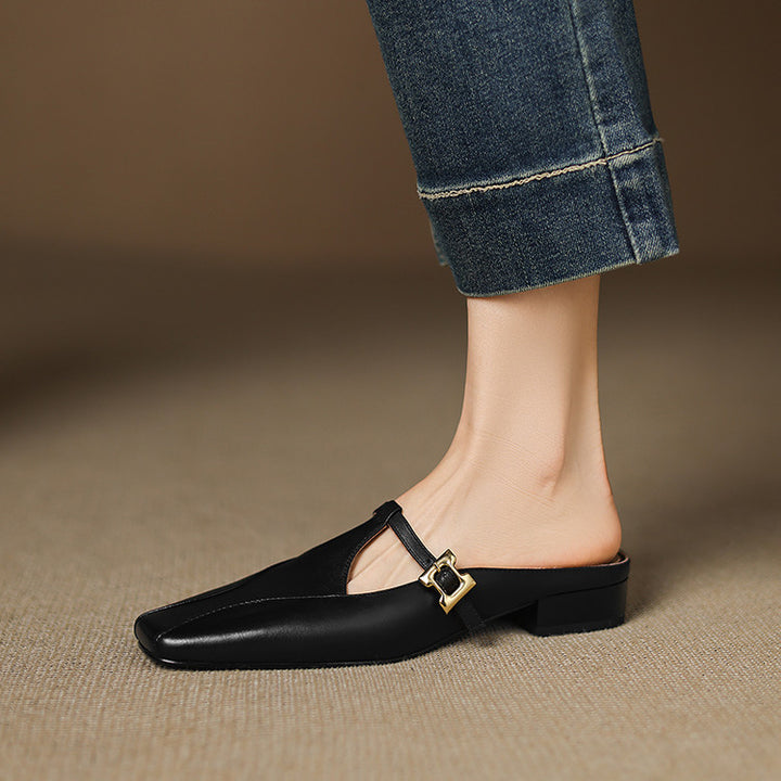Luna Sculpt Leather Mules
