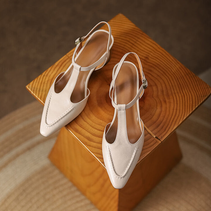 Romira T-Strap Leather Heels