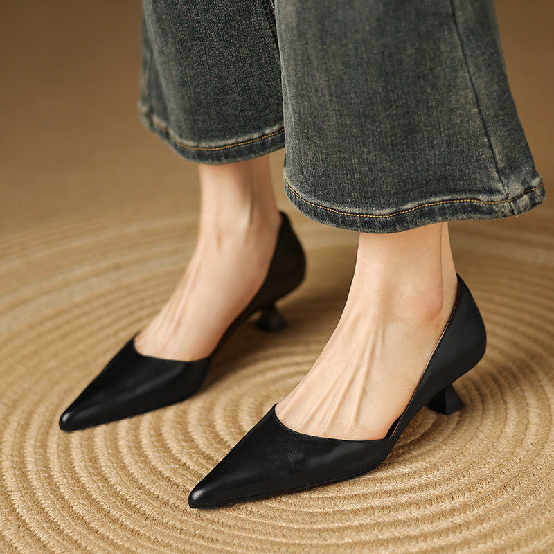 Ceyra Leather Heels