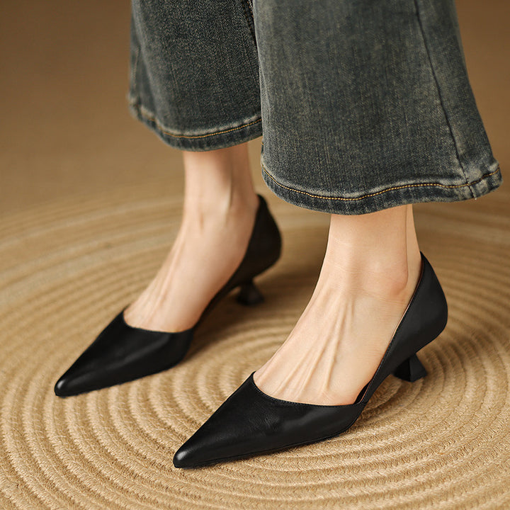 Ceyra Leather Heels