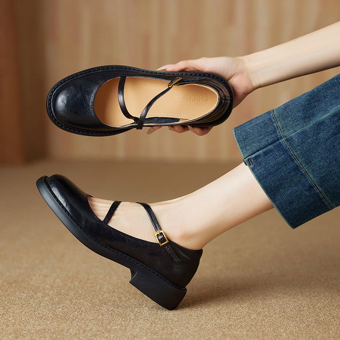 Ruelle Leather Mary Janes