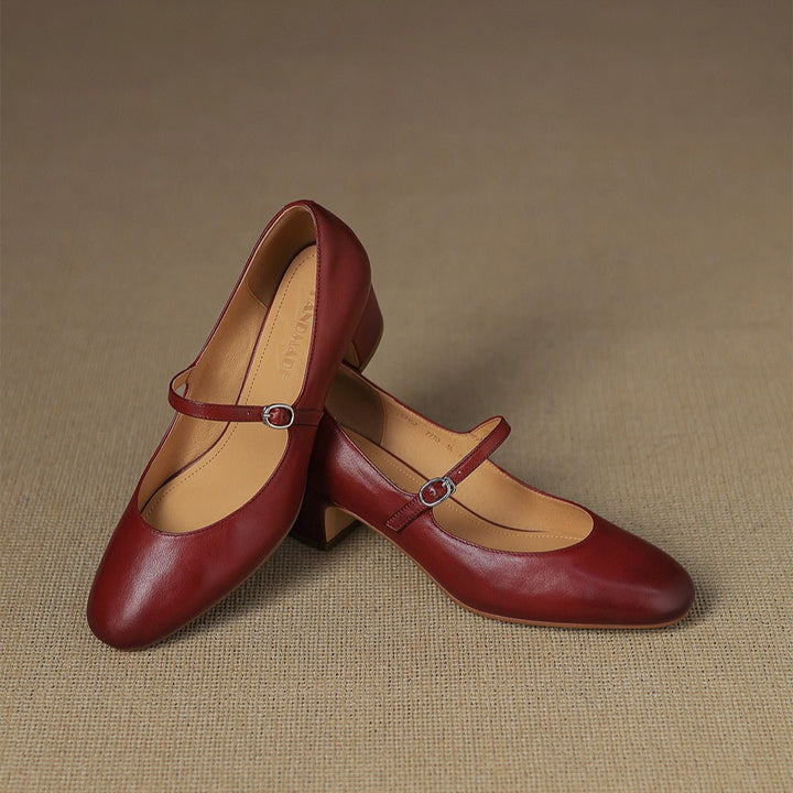 Caelen Leather Block Heels